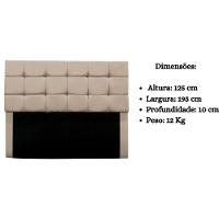 Cabeceira Cama Box Estofada King 195 Cm Clara Suede Bege - 8