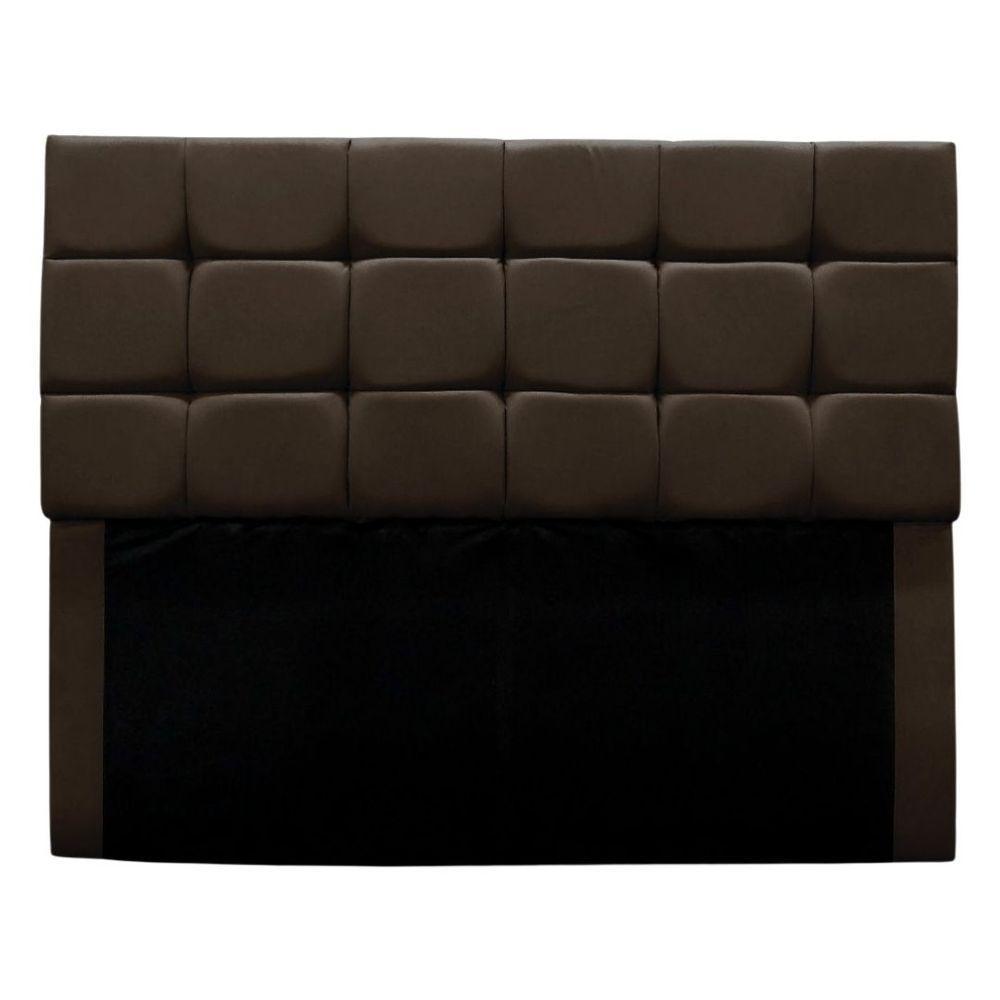 Cabeceira Cama Box Estofada King 195 Cm Clara Suede Marrom - 1