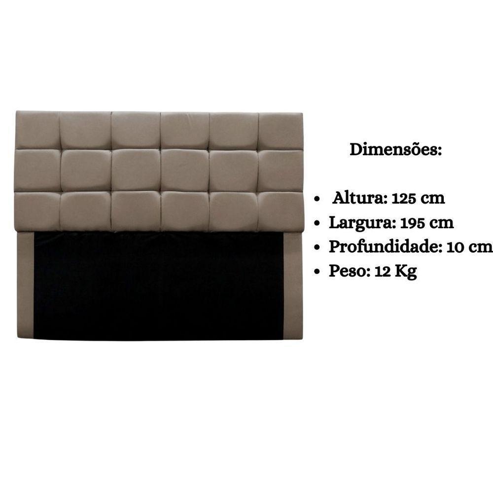 Cabeceira Cama Box Estofada King 195 Cm Gabriela Suede Bege Escuro - 8