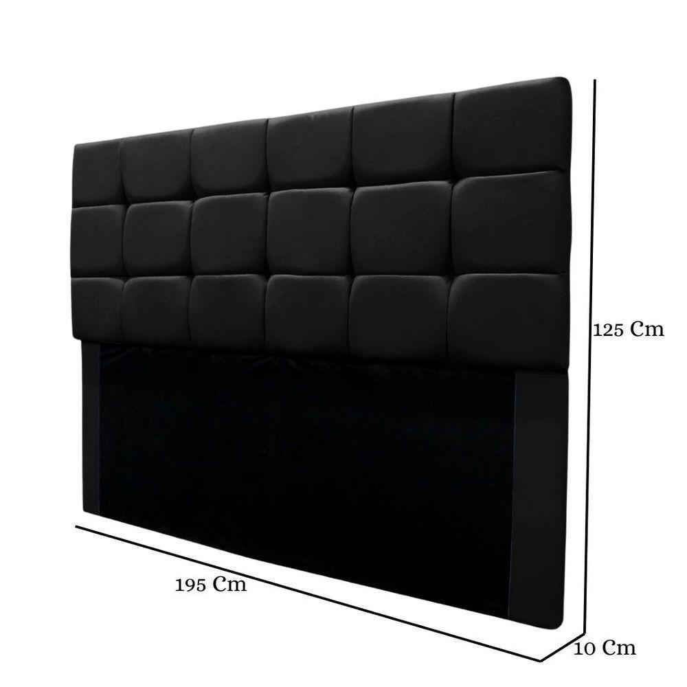 Cabeceira Cama Box Estofada King 195 Cm Gabriela Suede Preto - 3