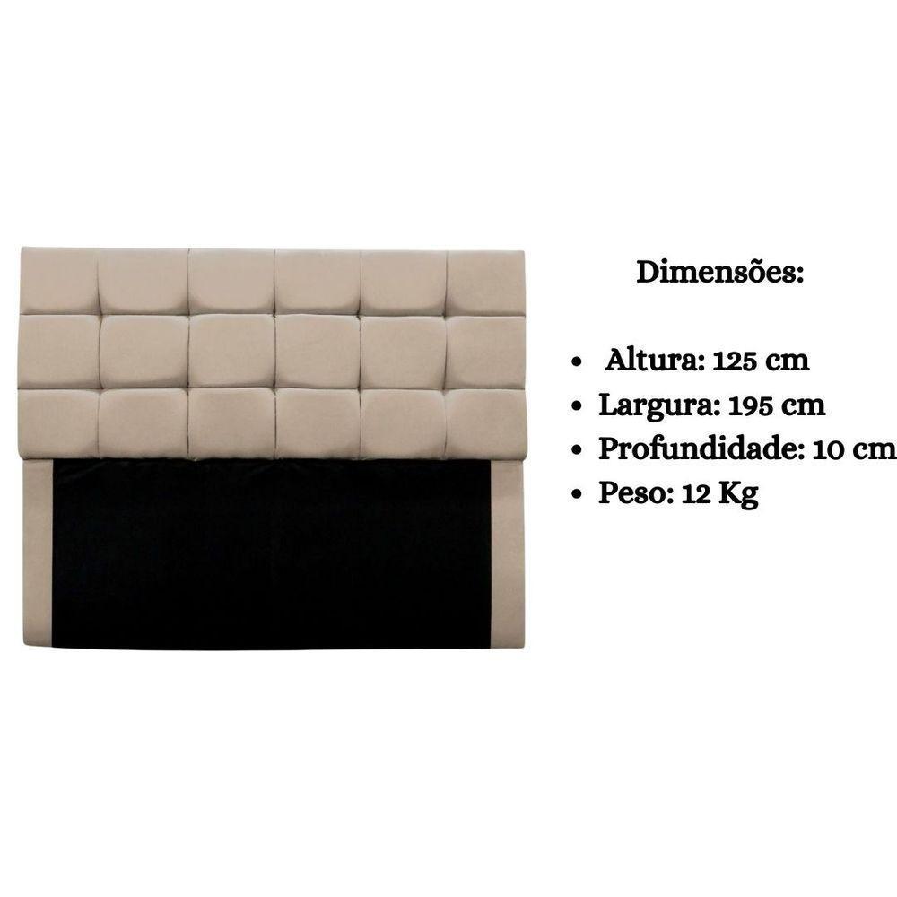 Cabeceira Cama Box Estofada King 195 Cm Gabriela Suede Bege - 8