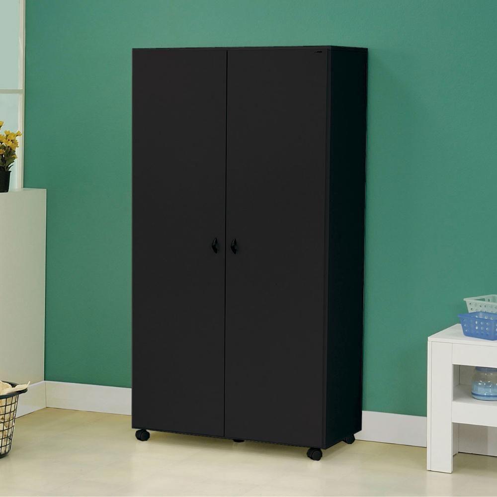 Armário Multiuso Ditália 2 Portas Com Rodízios Ar-70 Preto - 7