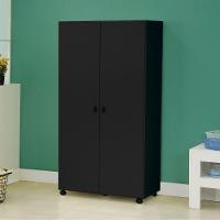 Armário Multiuso Ditália 2 Portas Com Rodízios Ar-70 Preto - 7