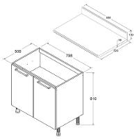 Balcão Cozinha Ditália Aspen 2pt C/tampo Cd-102 Cv/branco - 3
