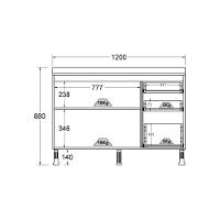 Balcão De Cozinha Ditália Aspen com Tampo Carvalho Cd-171 - 3