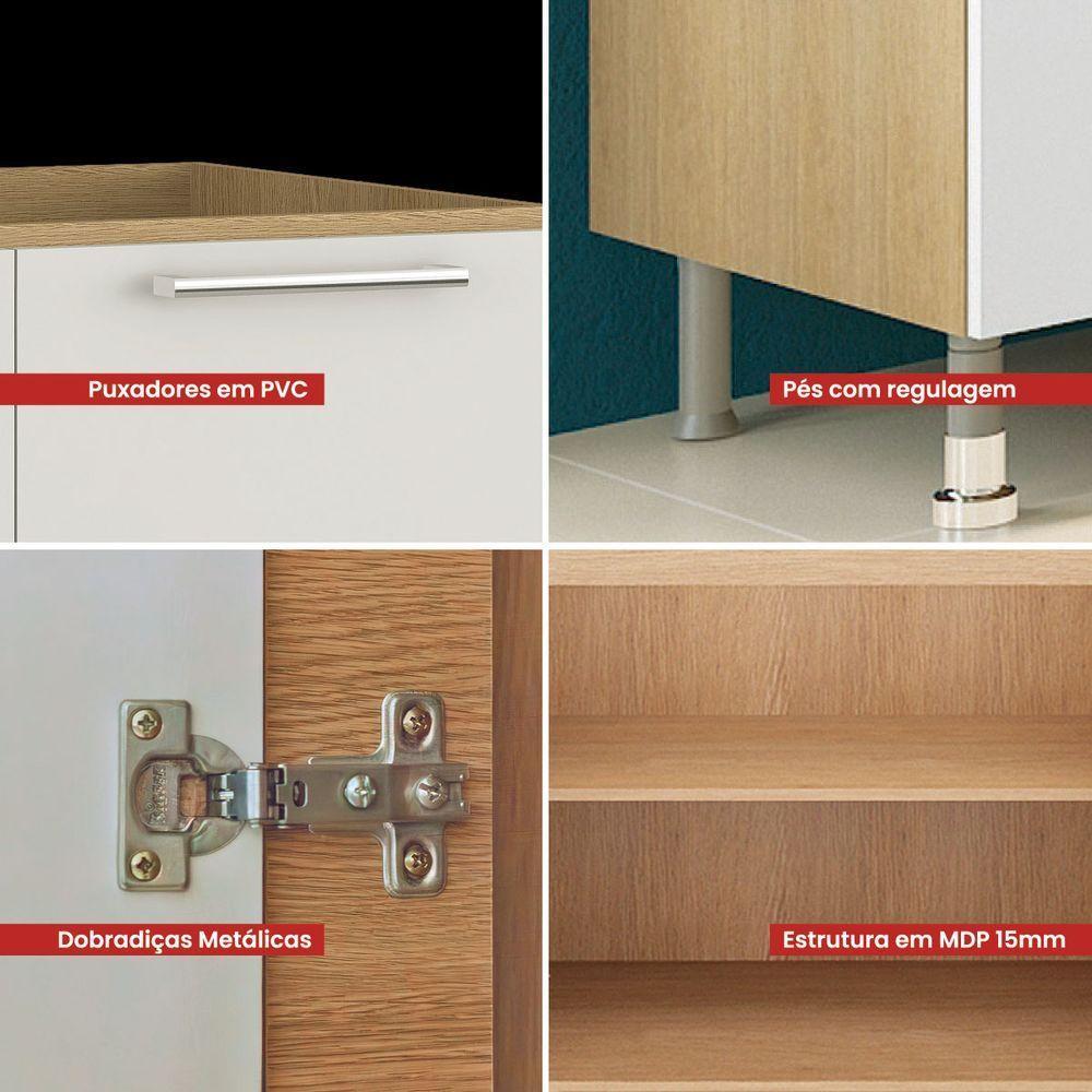 Balcão Cozinha Ditália Aspen 2pt Cd-102 Carvalho/branco - 4