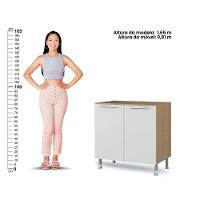 Balcão Cozinha Ditália Aspen 2pt Cd-102 Carvalho/branco - 6