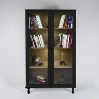 Armário Multiuso 2 Portas De Vidro Ditália Luz E-957 Preto - 1