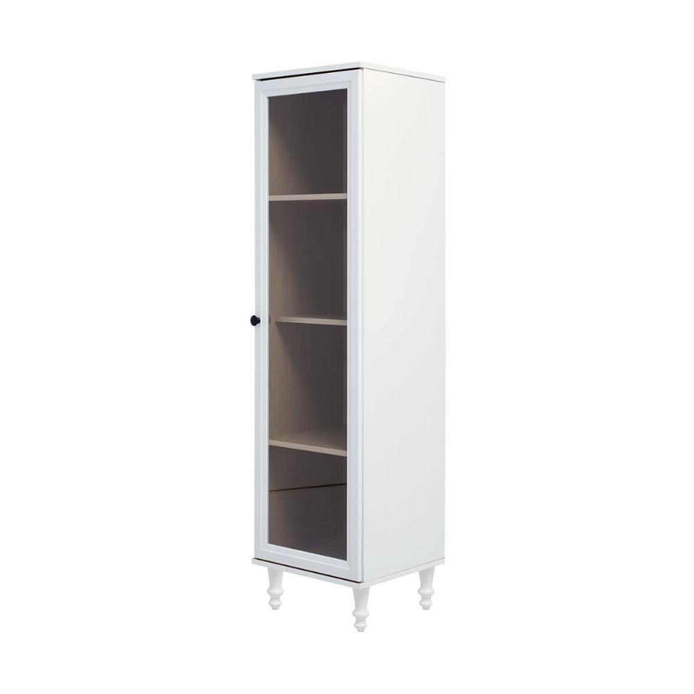 Cristaleira Estante Para Livros Ditália 1 Porta Vidro E-963 Cor:branco Branco - 1