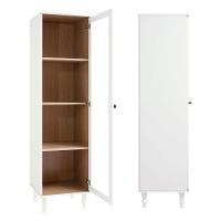 Cristaleira Estante Para Livros Ditália 1 Porta Vidro E-963 Cor:branco Branco - 3