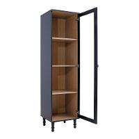 Cristaleira Estante Para Livros Ditália 1 Porta Vidro E-963 Cor:preto Preto - 9