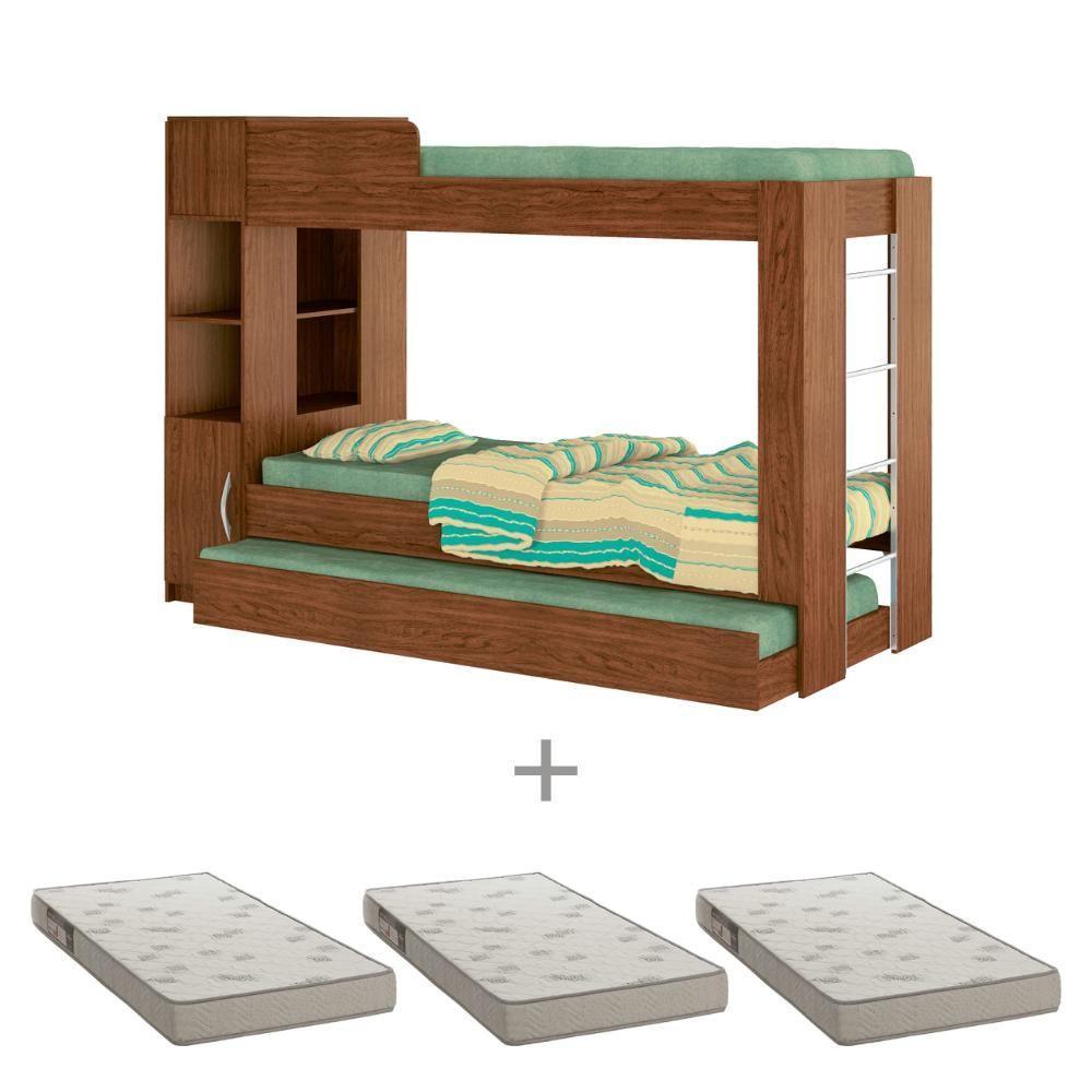 Beliche Cama Auxiliar com 3 Colchões Ditália Treliche 15cm - 1