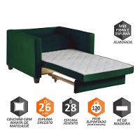 Sofá Cama Marcelle 2 Lugares 150 Casal Veludo Paris Pés De Madeira Talento Móveis Grafite Com Castanho