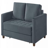 Sofá Cama Marcelle 2 Lugares 150 Casal Veludo Paris Pés De Madeira Talento Móveis Grafite Com Castanho - 7