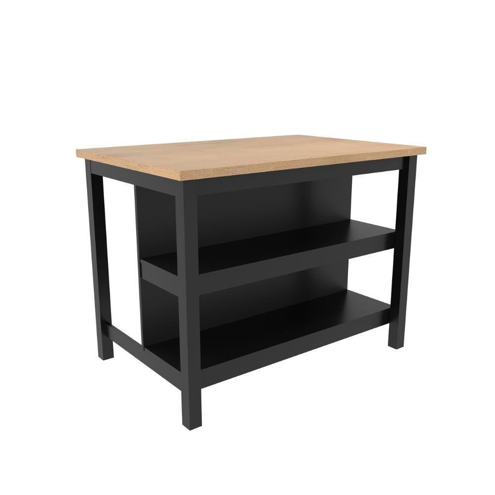 Bancada Gourmet Ilha Cozinha C Ilumina Ditália 2prat Preto - 1