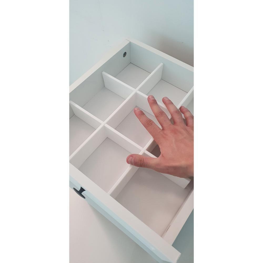 Mesa De Cabeceira Ditália 1gv 1pt Com Divisor Dm-114 Branco - 10