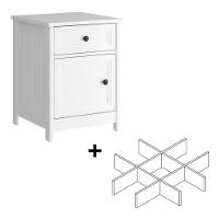 Mesa De Cabeceira Ditália 1gv 1pt Com Divisor Dm-114 Branco - 1