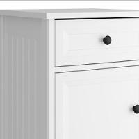 Mesa De Cabeceira Ditália 1gv 1pt Com Divisor Dm-114 Branco - 3