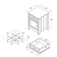 Mesa De Cabeceira Ditália 1gv 1pt Com Divisor Dm-114 Branco - 8