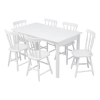 Mesa De Jantar Ditália Com 6 Cadeiras Ja-225 Cor:branco Branco - 1