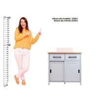 Gabinete Armário Banheiro Ditália 2 Gav 2 Pts Com Cuba Bn-03 Cor:cinza Cinza - 7