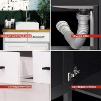 Gabinete Armário Banheiro Ditália 2 Gav 2 Pts Com Cuba Bn-03 Cor:branco Branco - 7