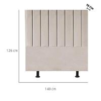 Cabeceira Estofada Cama Box Casal 140 Cm Alice Suede Bege - 3