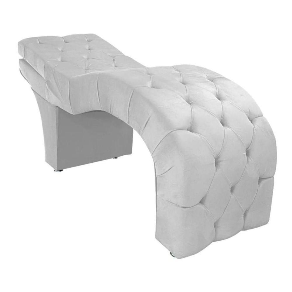 Maca Estofada Reclinável Sobrancelhas Cílios Suede Jade Branco - 1