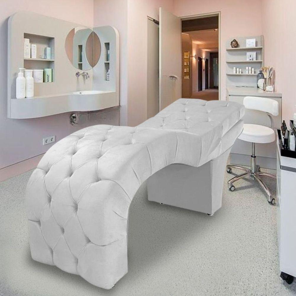 Maca Estofada Reclinável Sobrancelhas Cílios Suede Jade Branco - 2