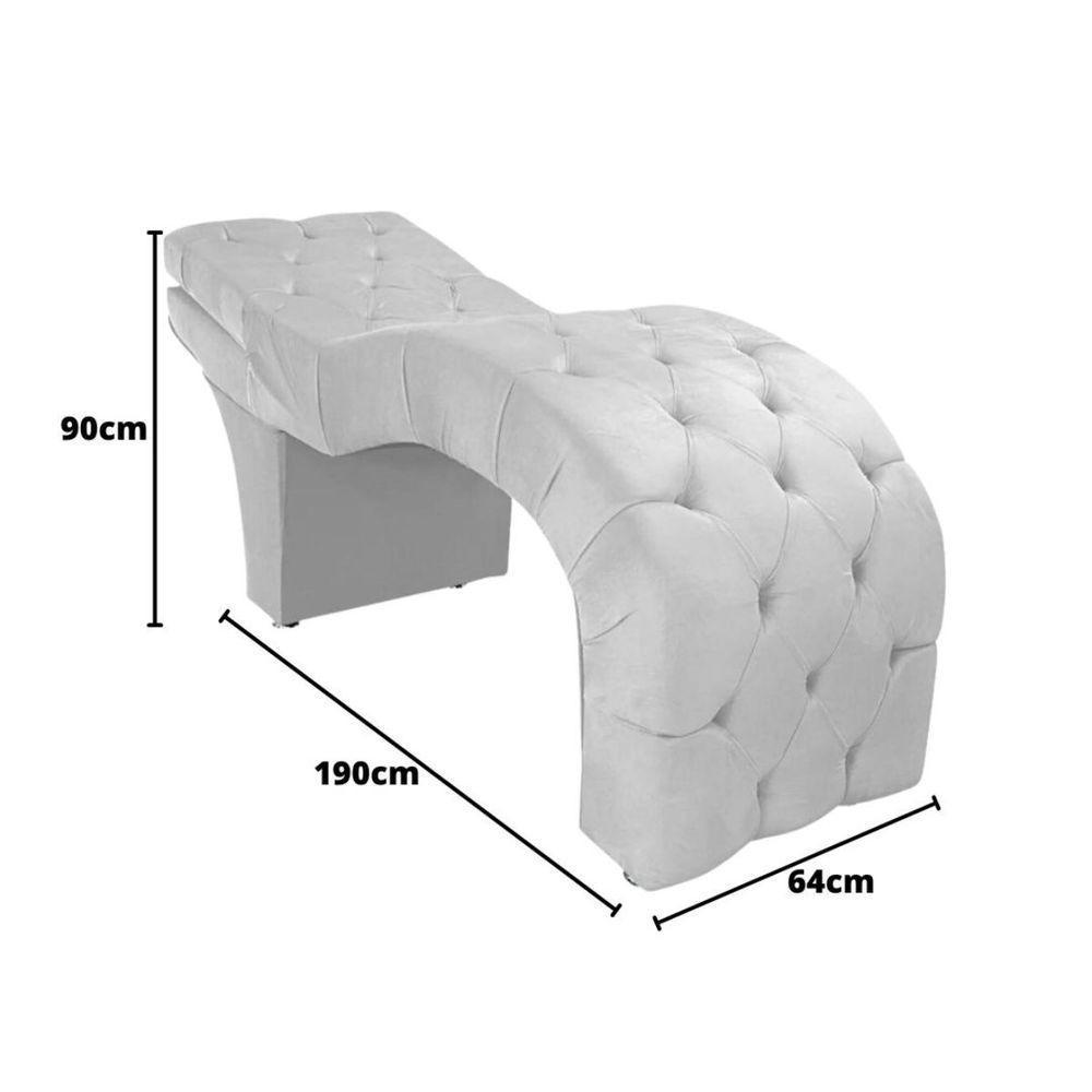 Maca Estofada Reclinável Sobrancelhas Cílios Suede Jade Branco - 3