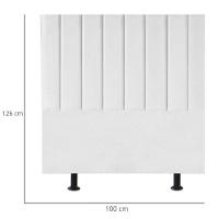 Cabeceira Estofada Cama Box Solteiro 100 Cm Maria Suede Branco - 3