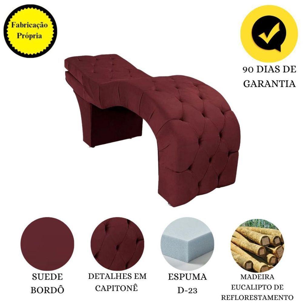 Maca Estofada Reclinável Sobrancelhas Cílios Suede Jade Bordô - 4