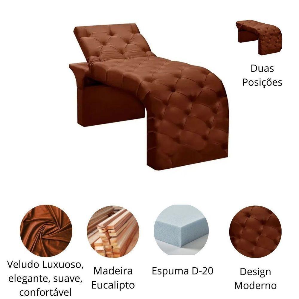 Maca Estofada Estética Cílios Regulável Spa Veludo Eloísa Terracota - 4