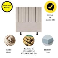 Cabeceira Estofada Cama Box Solteiro 100 Cm Alice Suede Bege