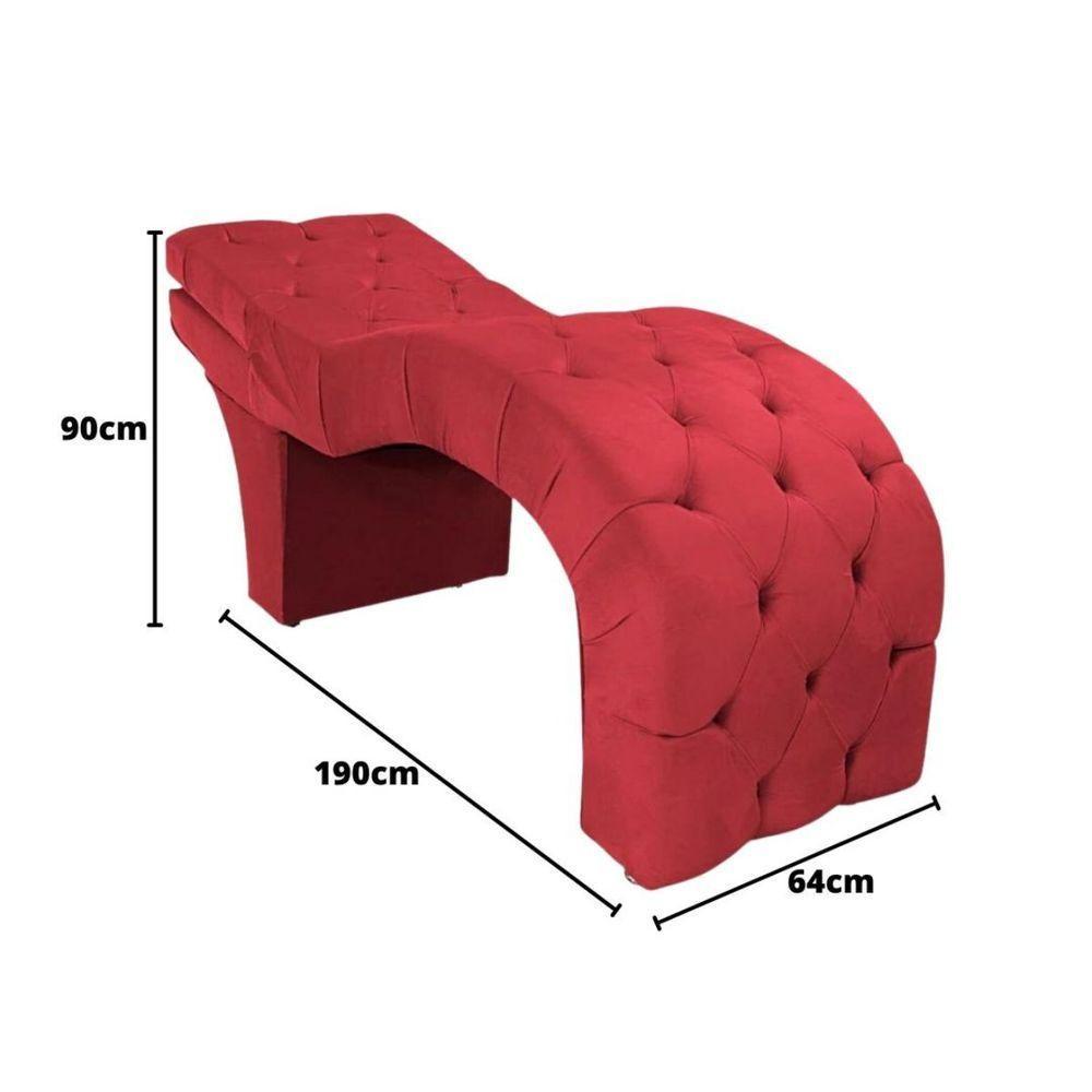 Maca Estofada Reclinável Sobrancelhas Cílios Suede Jade Vermelho - 3