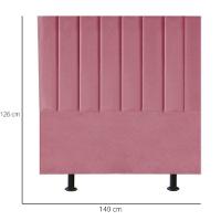 Cabeceira Estofada Cama Casal 140 Cm Luna Suede E Frame Rosa - 3