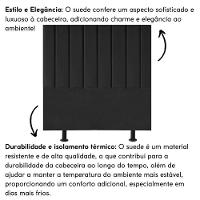 Cabeceira Estofada Cama Box Solteiro 90 Cm Alice Suede Preto - 5