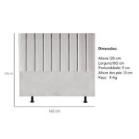 Cabeceira Estofada Cama Casal Queen Size 160 Cm Maria Linho Cinza Claro - 3