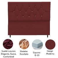Cabeceira Para Cama Box Estofada King 195 Cm Suede Isabela Bordô