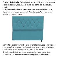 Cabeceira Estofada Cama Box Solteiro 90 Cm Suede Ayla Azul Turquesa - 5