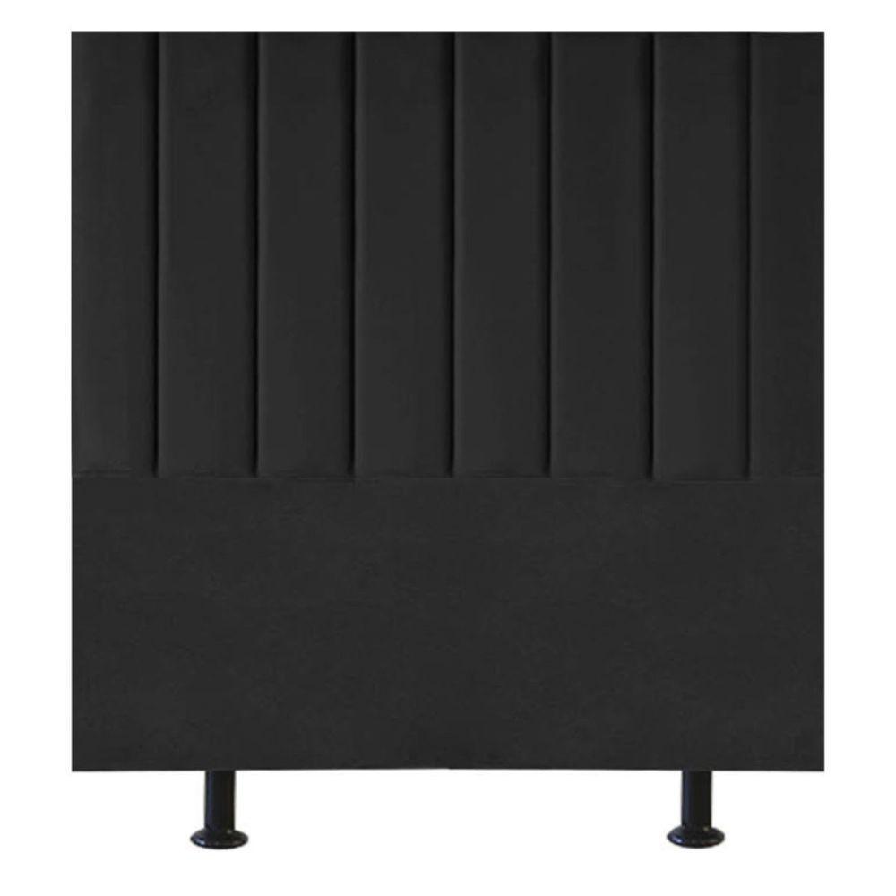 Cabeceira Estofada Cama Box Casal 140 Cm Alice Suede Preto - 1