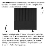 Cabeceira Estofada Cama Box Casal 140 Cm Alice Suede Preto - 5