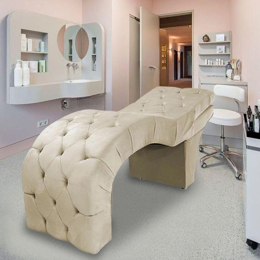 Maca Estofada Reclinável Sobrancelhas Cílios Suede Jade Bege - 2