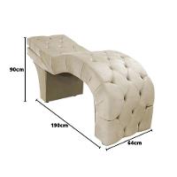 Maca Estofada Reclinável Sobrancelhas Cílios Suede Jade Bege - 3