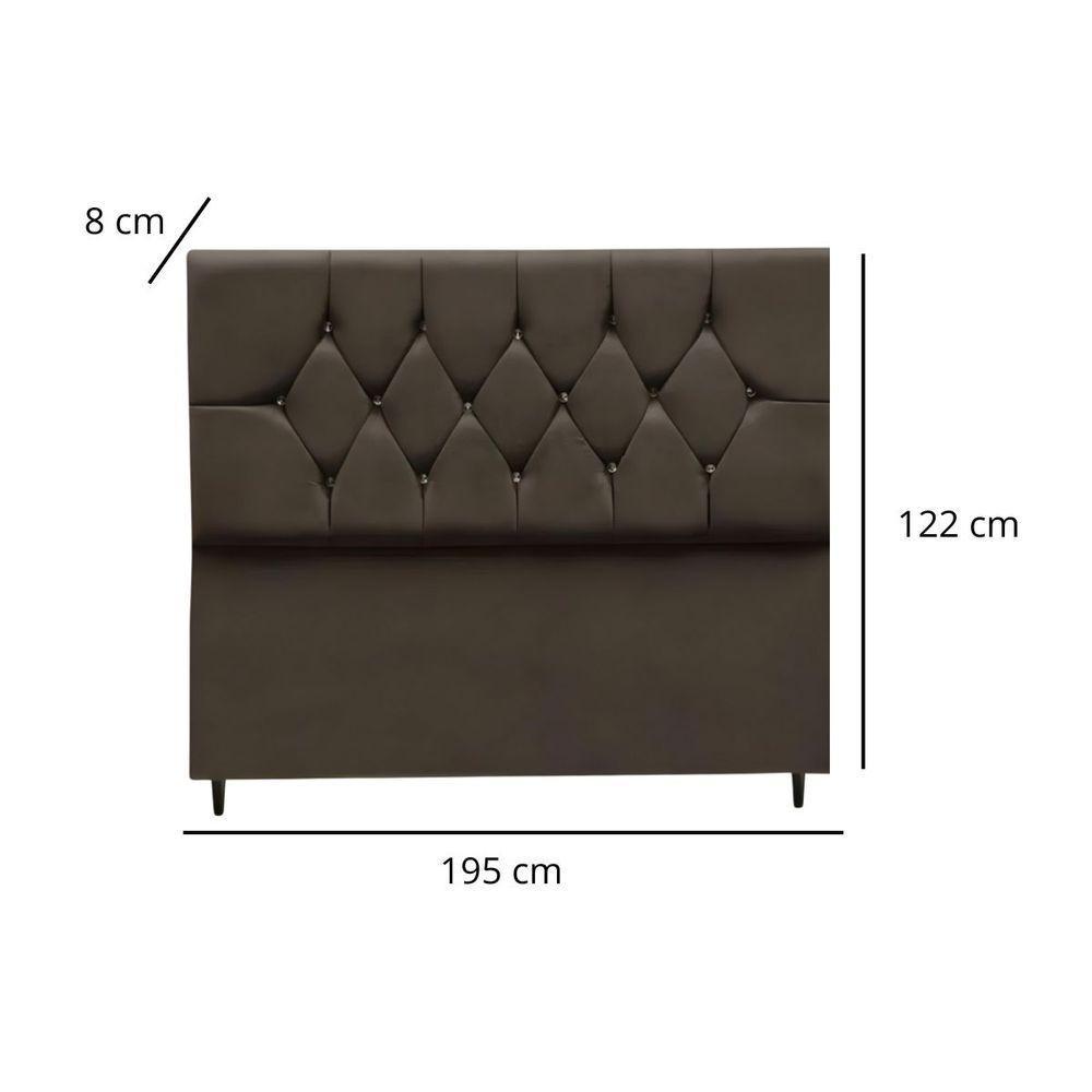 Cabeceira Para Cama Box Estofada King 195 Cm Suede Isabela Marrom - 3