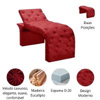 Maca Estofada Estética Cílios Regulável Spa Veludo Eloísa Vermelho