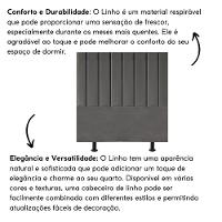 Cabeceira Estofada Cama Box Solteiro 90 Cm Alice Linho Cinza - 5