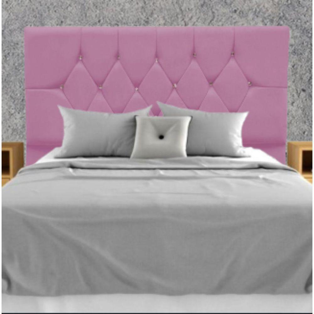 Cabeceira Para Cama Box Estofada King 195 Cm Suede Isabela Rosa - 1