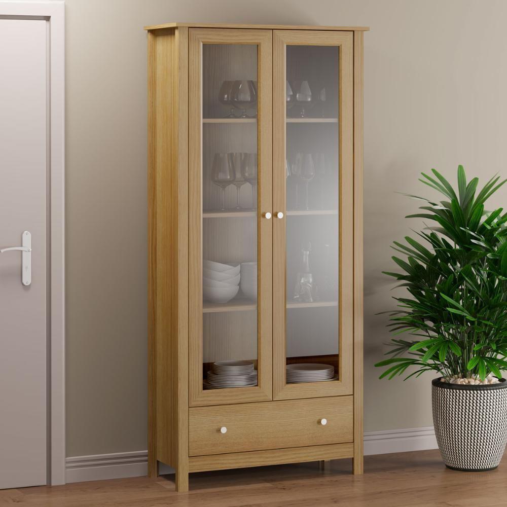 Cristaleira C/ Iluminação 2 Portas 1 Gaveta Diamond - 1