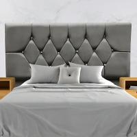 Cabeceira Estofada Cama Box Solteiro 90 Cm Suede Ayla Cinza - 2